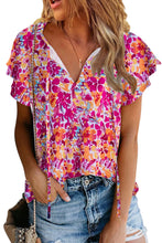 Load image into Gallery viewer, Flutter Sleeves Floral Print Top
