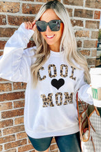 Load image into Gallery viewer, COOL MOM Leopard Heart Print Pullover Sweatshirt
