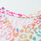 Colorful Leopard V Neck Short Sleeve Top