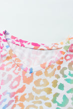 Load image into Gallery viewer, Colorful Leopard V Neck Short Sleeve Top
