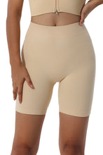 Load image into Gallery viewer, Khaki Textured Butt Lifting High Waist Yoga Shorts
