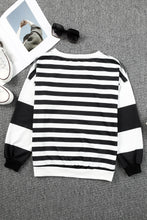 Load image into Gallery viewer, Stripe Drop Shoulder Striped Pullover Sweatshirt
