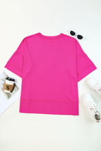 Load image into Gallery viewer, Plus Size Ribbed 3/4 Sleeves Flowy Top
