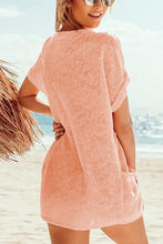 Load image into Gallery viewer, Loose Fit Pockets Short Sleeve Beach Cover Up
