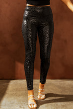 Load image into Gallery viewer, Shiny Leopard Textured Leggings
