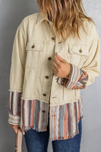 Load image into Gallery viewer, Button Up Pockets Striped Color Block Corduroy Jacket
