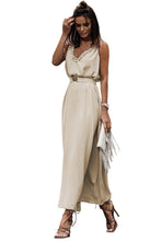 Load image into Gallery viewer, V Neck Sleeveless Maxi Dress with Elastic Belt
