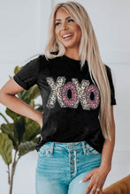Load image into Gallery viewer, XOXO Leopard Letter Print T Shirt
