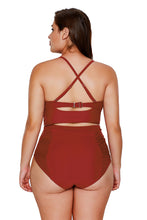 Load image into Gallery viewer, Strappy Neck Detail High Waist Swimsuit
