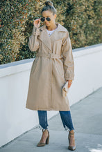 Load image into Gallery viewer, Khaki Runway Style Belted Long Trench Coat
