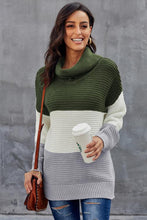 Load image into Gallery viewer, Turtleneck Color Block Pullover Sweater
