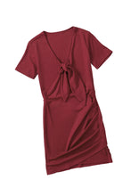 Load image into Gallery viewer, Ruched Front Knot Bodycon Mini Dress
