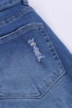 Load image into Gallery viewer, Dark Blue Frayed Hem Denim Shorts
