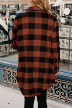 Load image into Gallery viewer, Turn-down Collar Plaid Shirt Coat
