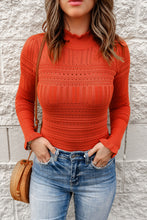 Load image into Gallery viewer, Crochet Hollowed Knit long Sleeve Pullover
