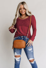 Load image into Gallery viewer, Lace Crochet V Neck Long Sleeve Top
