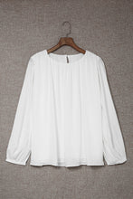 Load image into Gallery viewer, Crew Neck Billowy Sleeve Blouse
