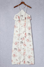 Load image into Gallery viewer, Floral Slit Ruffled Halterneck Maxi Dress
