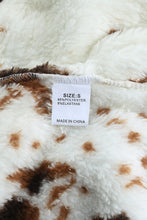 Load image into Gallery viewer, Zip Collar Cow Print Fleece Sweatshirt
