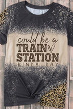 Load image into Gallery viewer, TRAIN STATION Leopard Bleached Print Graphic T Shirt
