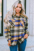 Load image into Gallery viewer, Geometric Plaid Print Pocketed Shacket
