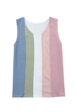 Load image into Gallery viewer, Color Block V-Neck Waffle Knit Tank Top
