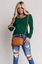 Load image into Gallery viewer, Lace Crochet V Neck Long Sleeve Top
