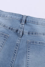 Load image into Gallery viewer, Light Blue Frayed Hem Denim Shorts
