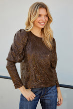 Load image into Gallery viewer, Puff Sleeve Sequin Top
