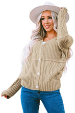 Load image into Gallery viewer, Buttons Front Patterned Texture Knit Cardigan
