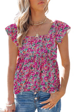 Load image into Gallery viewer, Multicolor Square Neck Floral Tank Top
