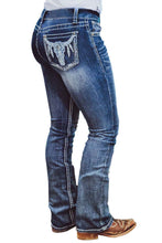 Load image into Gallery viewer, Embroidered Cow Straight Leg Jeans
