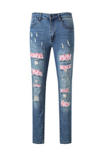 Load image into Gallery viewer, Valentine&#39;s Day Heart Patchwork Jeans
