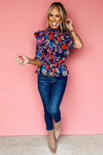 Load image into Gallery viewer, Floral Print Ruffle Peplum Top
