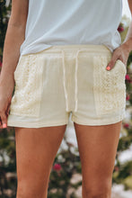 Load image into Gallery viewer, Crochet Detail Drawstring Elastic Waist Women Shorts
