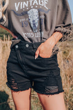 Load image into Gallery viewer, Asymmetrical Ripped Denim Shorts
