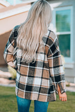 Load image into Gallery viewer, Plaid Print Buttoned Shirt Jacket
