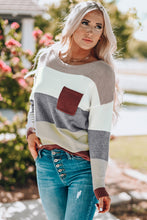 Load image into Gallery viewer, Colorblock Pocketed Sweater
