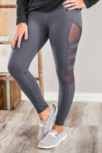 Load image into Gallery viewer, Grey Athletic Mesh Cut out Leggings
