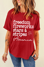 Load image into Gallery viewer, American Freedom Day Slogan Print T Shirt
