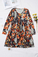 Load image into Gallery viewer, Floral Print Ruched Long Sleeve Dress
