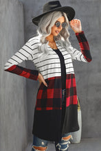 Load image into Gallery viewer, Plaid Colorblock Striped Cardigan
