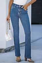 Load image into Gallery viewer, Flap Pocket Back High Waist Flared Jeans
