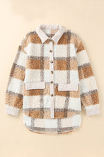 Load image into Gallery viewer, Plaid Pocketed Teddy Jacket
