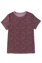 Load image into Gallery viewer, Cheetah Print O-neck Short Sleeve T Shirt
