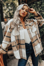 Load image into Gallery viewer, Button-up Pocket Long Sleeve Plaid Shacket
