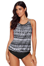 Load image into Gallery viewer, Print Criss Cross Hollow-out Tankini Swimwear
