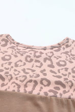 Load image into Gallery viewer, Khaki Leopard Yoke Color Block Plus Size Top
