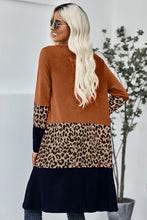 Load image into Gallery viewer, Leopard Splicing Colorblock Cardigan
