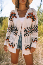 Load image into Gallery viewer, Tribal Pattern Hollowed Knit Long Cardigan
